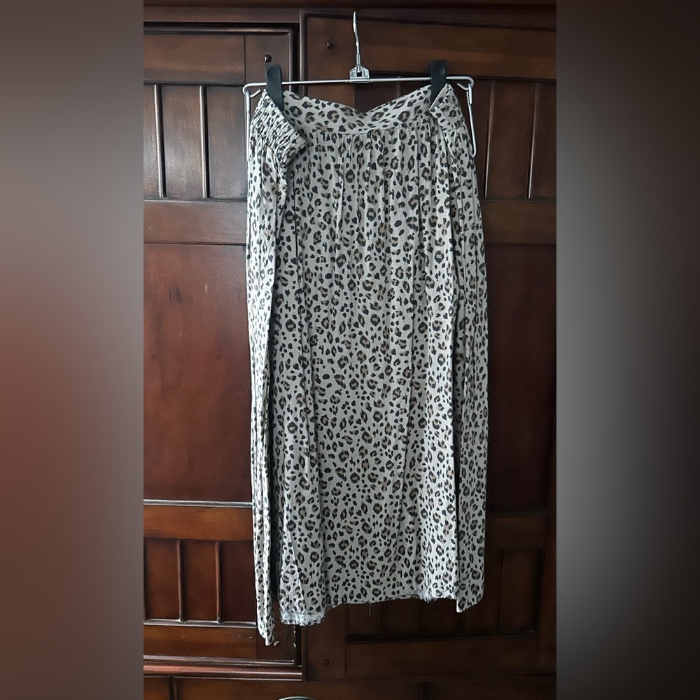 Nine West Leopard Print Maxi Skirt